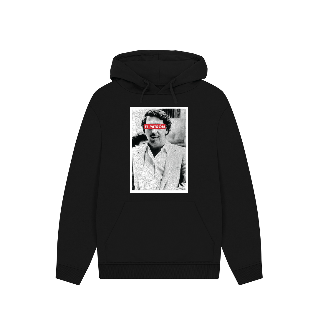 Black Printed Hoody Front