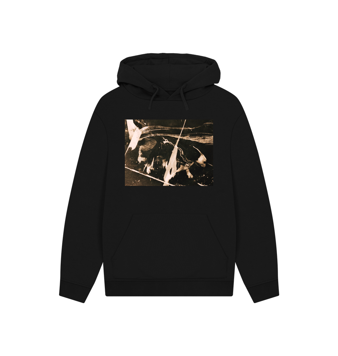 Black Printed Hoody Front