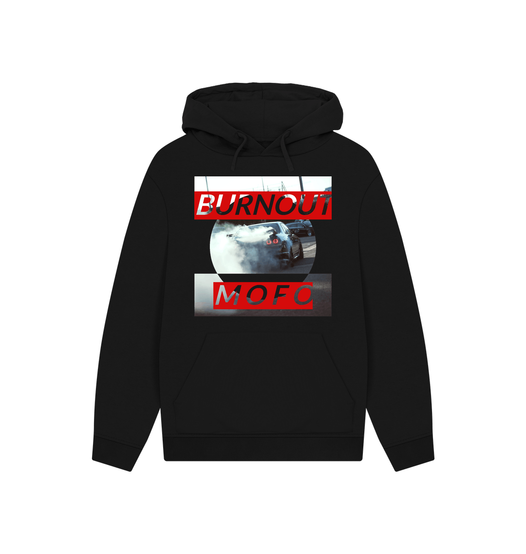 Black Printed Hoody Front