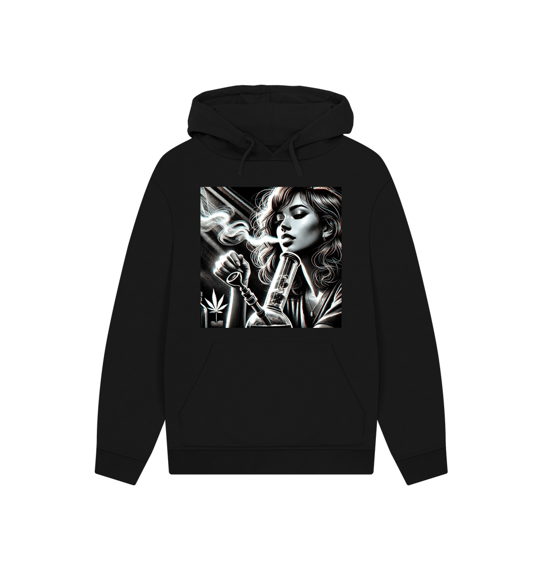 Black Printed Hoody Front