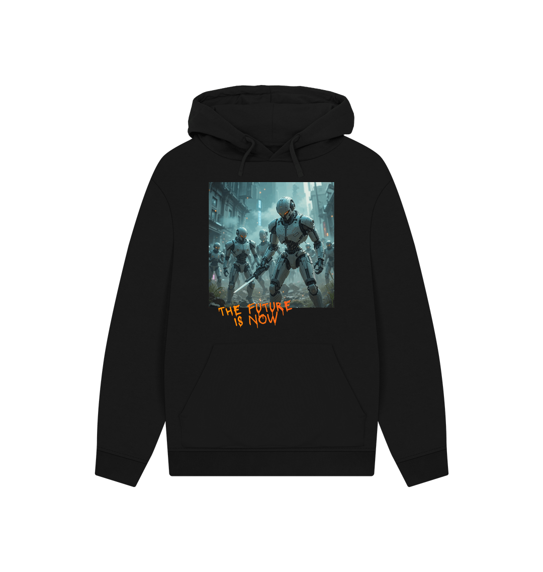 Black Printed Hoody Front