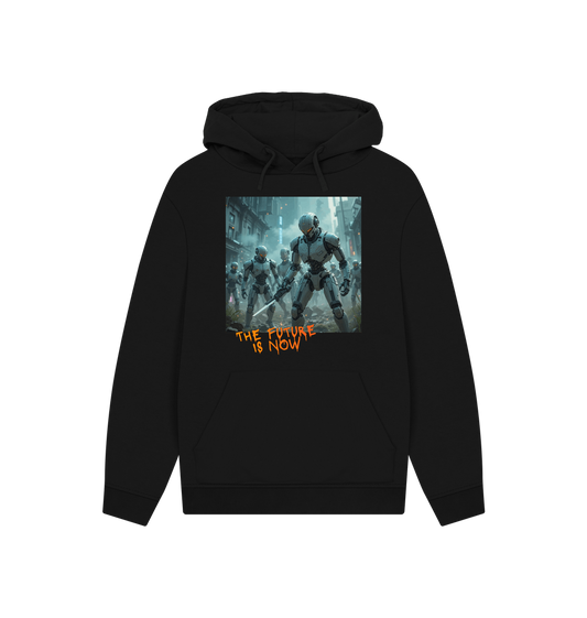 Black Printed Hoody Front