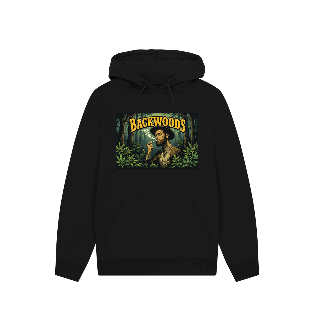 Black Printed Hoody Front