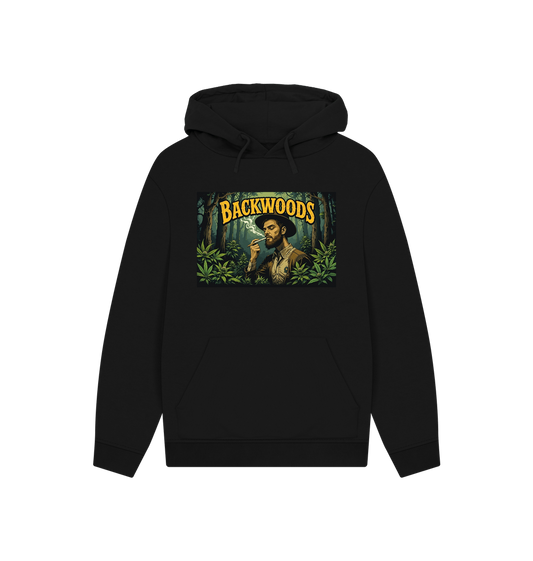 Black Printed Hoody Front